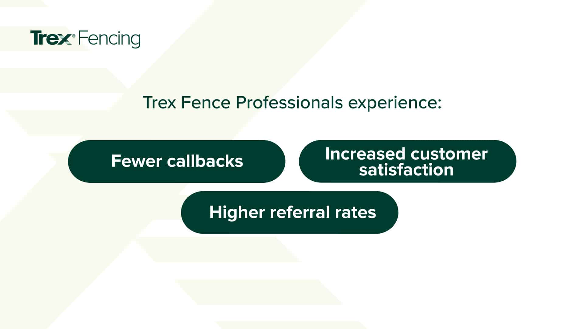 Trex Fencing - Benefits to Contractors